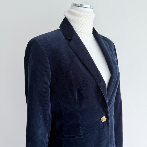 J Crew Campbell Blazer 12 Navy Corduroy Equestrian Preppy Old Money Heritage - Picture 4 of 15